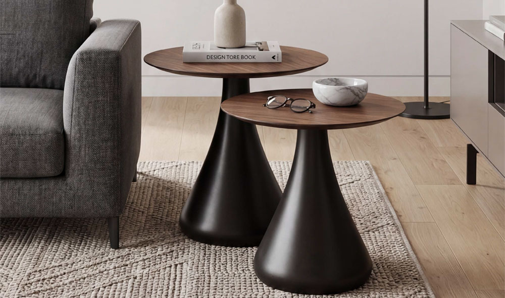 MUSHROOM 2'Lİ SET SEHPA CEVİZ